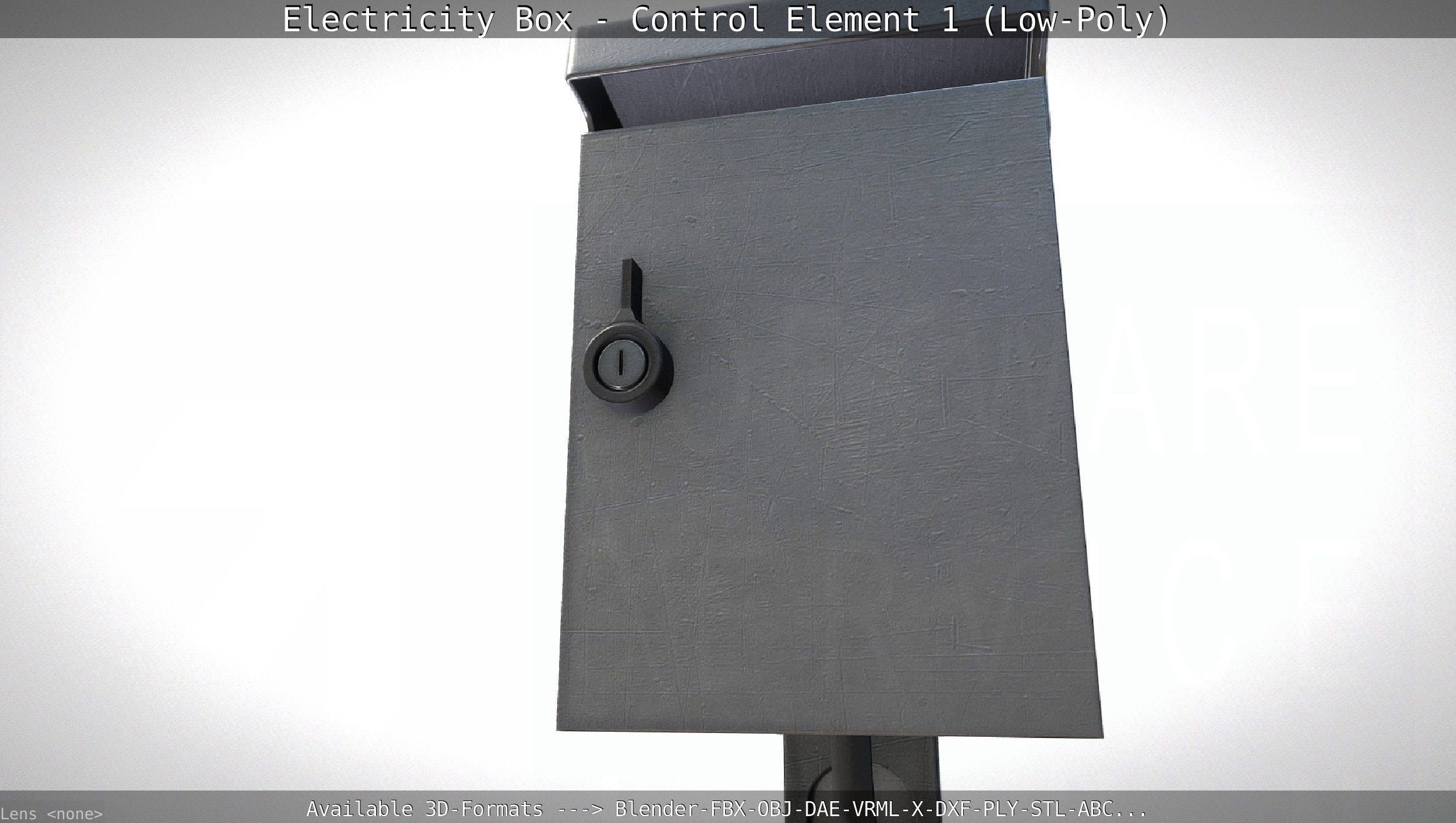 Electricity Box - Control Element 1 Low-Poly Version Low-poly 3D model_15