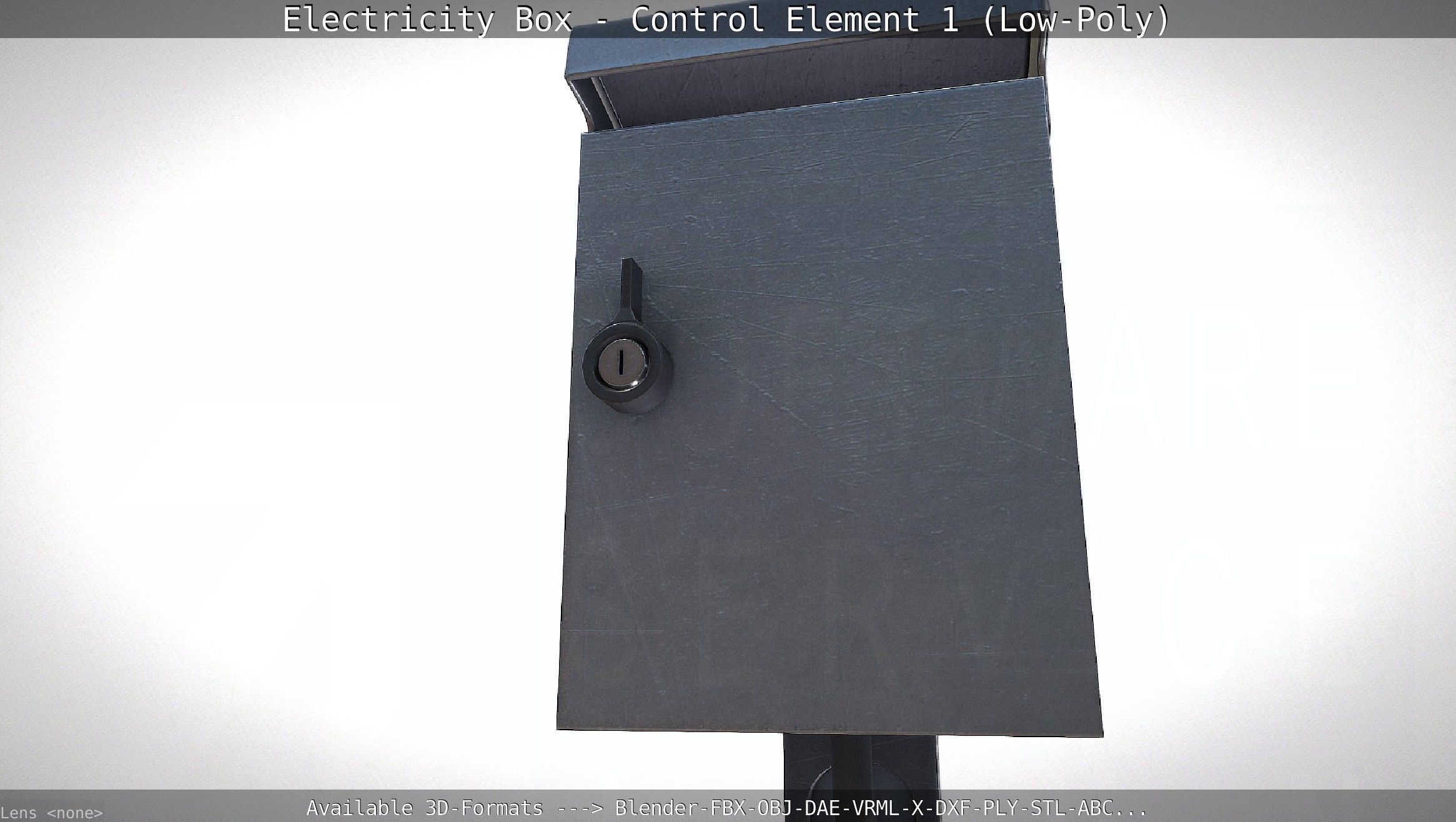 Electricity Box - Control Element 1 Low-Poly Version Low-poly 3D model_13