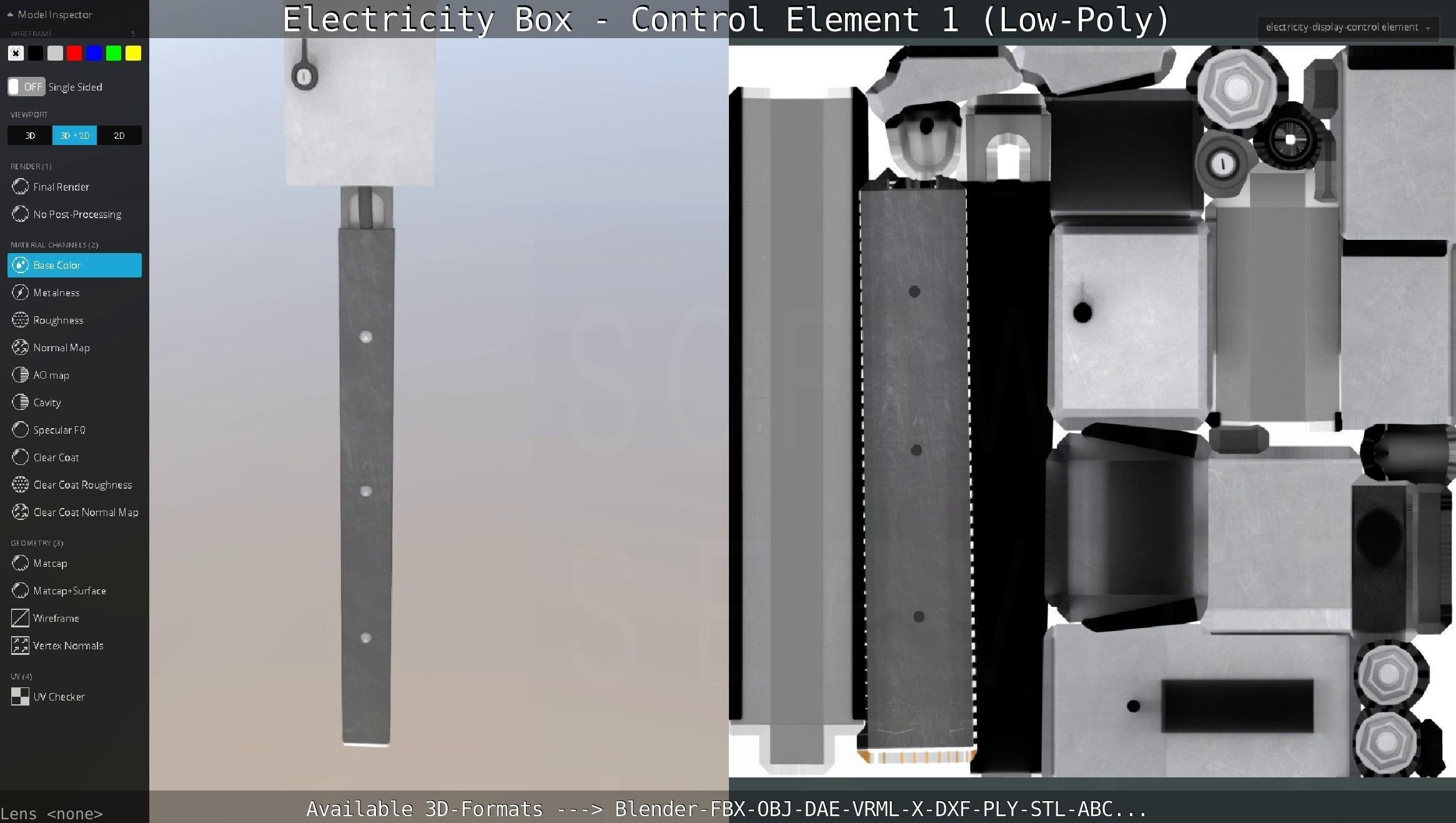 Electricity Box - Control Element 1 Low-Poly Version Low-poly 3D model_62
