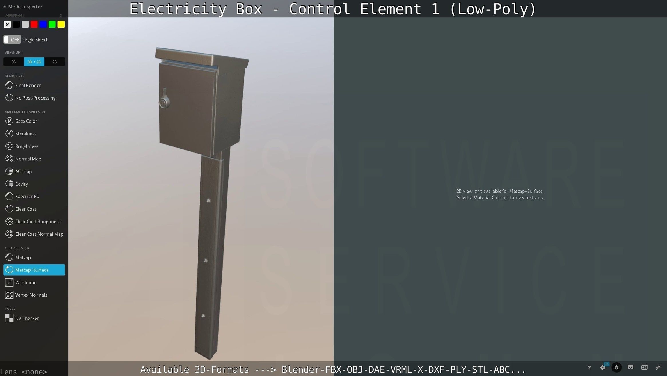 Electricity Box - Control Element 1 Low-Poly Version Low-poly 3D model_83