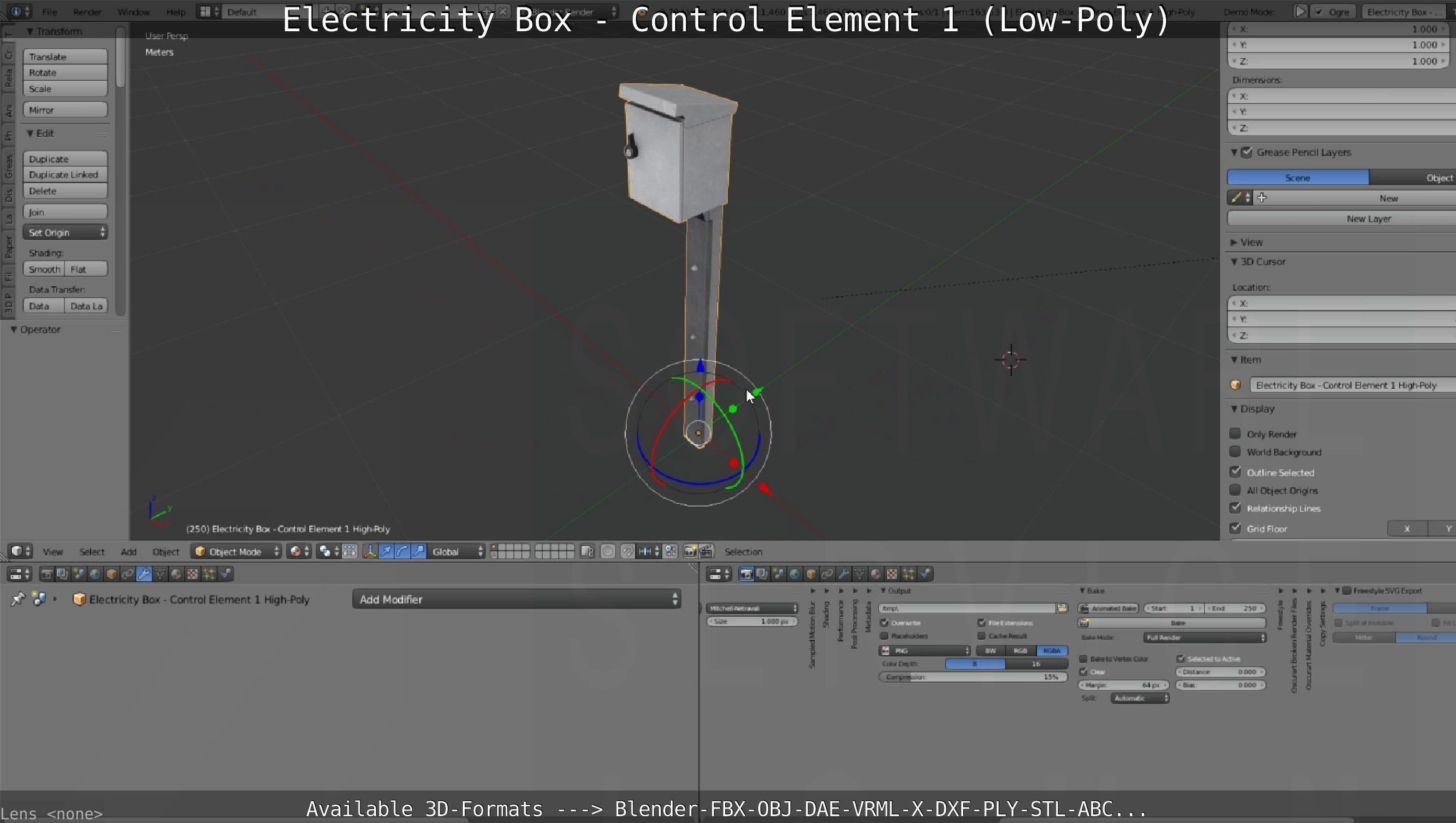 Electricity Box - Control Element 1 Low-Poly Version Low-poly 3D model_110