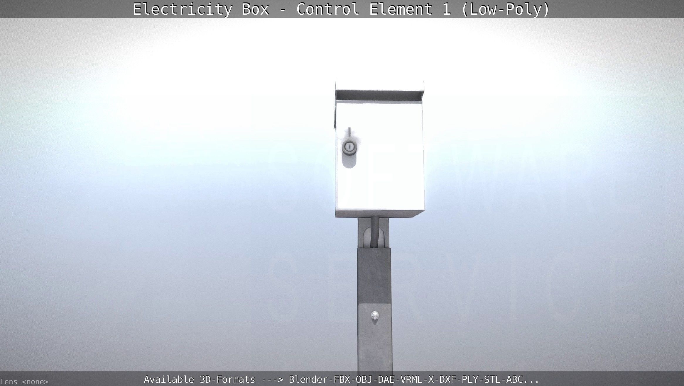 Electricity Box - Control Element 1 Low-Poly Version Low-poly 3D model_2