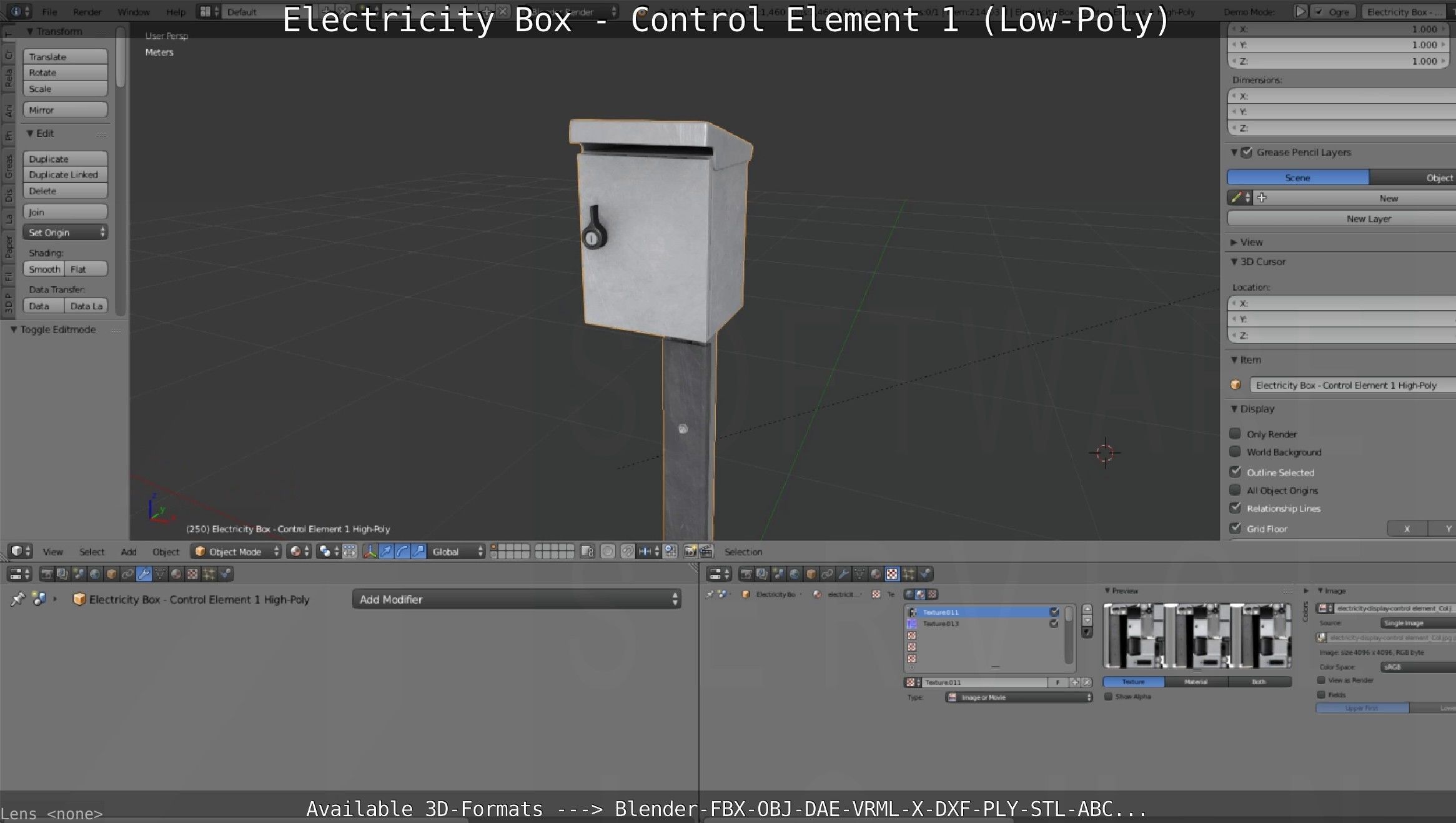 Electricity Box - Control Element 1 Low-Poly Version Low-poly 3D model_138