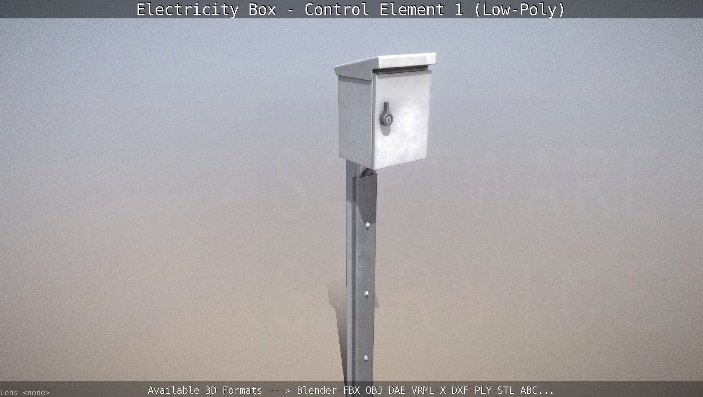 Electricity Box - Control Element 1 Low-Poly Version Low-poly 3D model_47