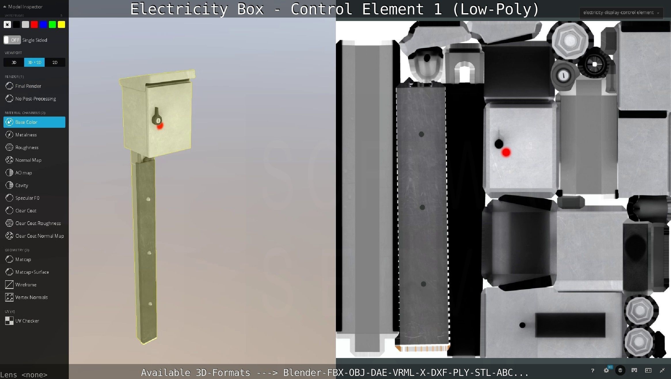 Electricity Box - Control Element 1 Low-Poly Version Low-poly 3D model_54