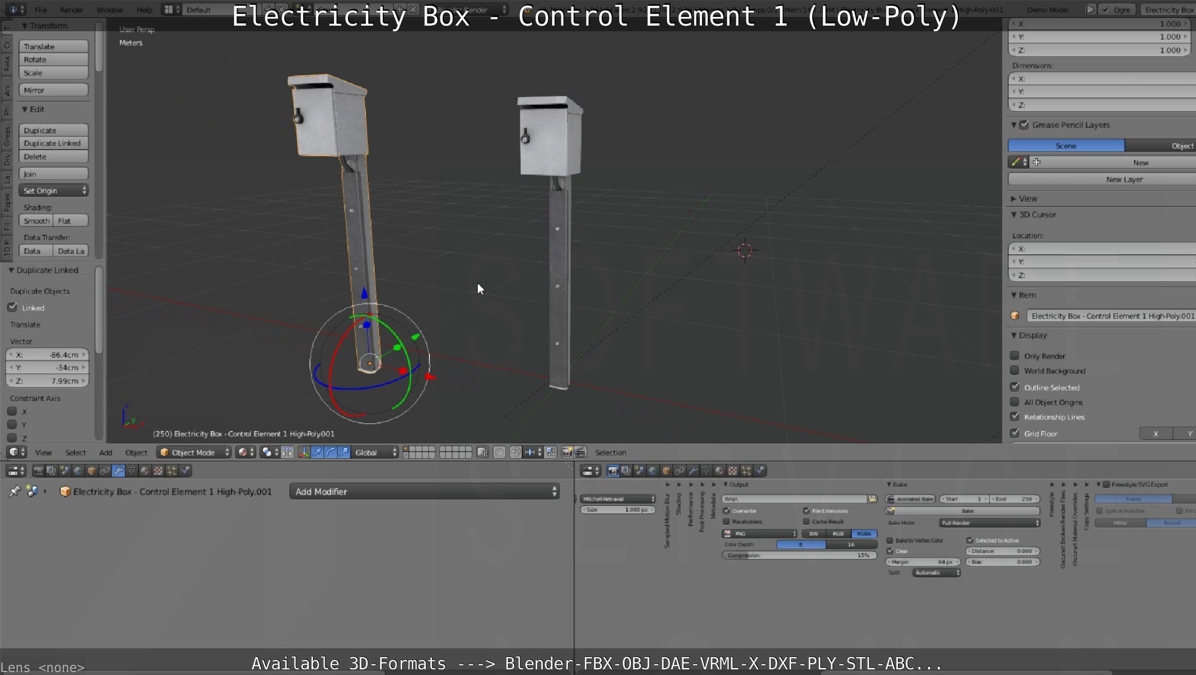 Electricity Box - Control Element 1 Low-Poly Version Low-poly 3D model_116