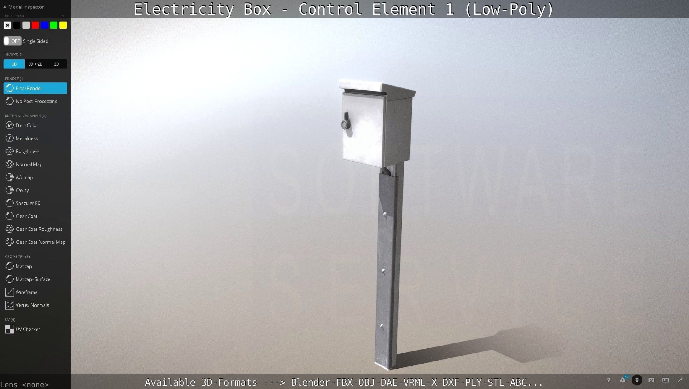Electricity Box - Control Element 1 Low-Poly Version Low-poly 3D model_96