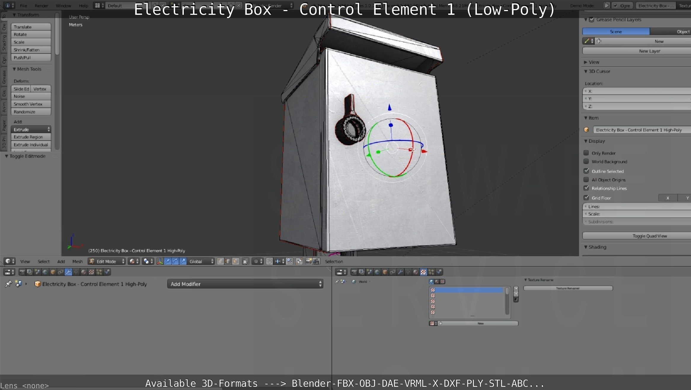 Electricity Box - Control Element 1 Low-Poly Version Low-poly 3D model_128