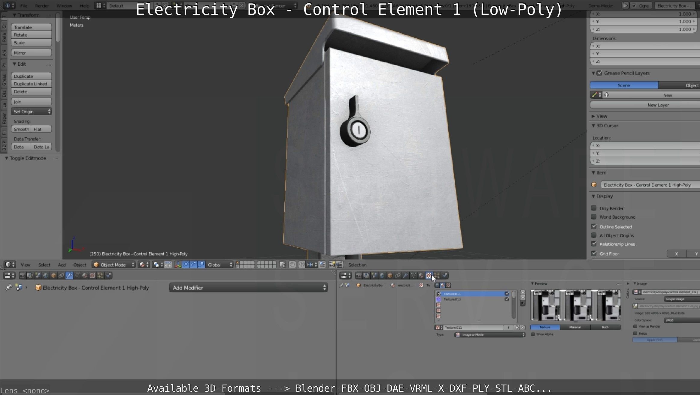 Electricity Box - Control Element 1 Low-Poly Version Low-poly 3D model_132