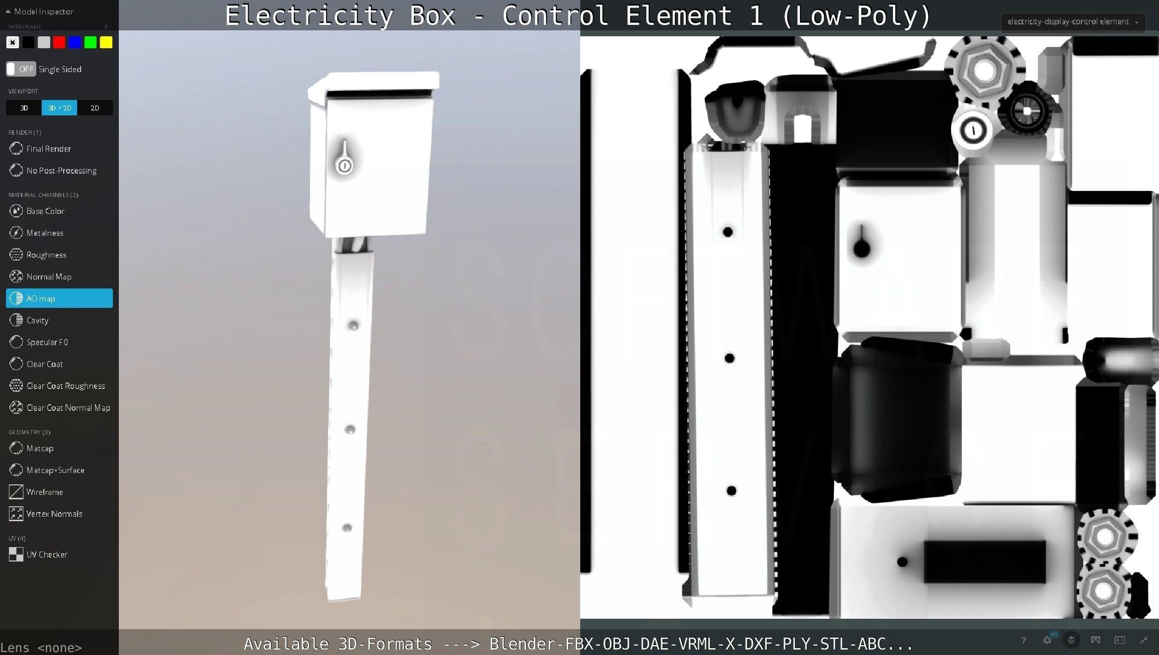 Electricity Box - Control Element 1 Low-Poly Version Low-poly 3D model_71