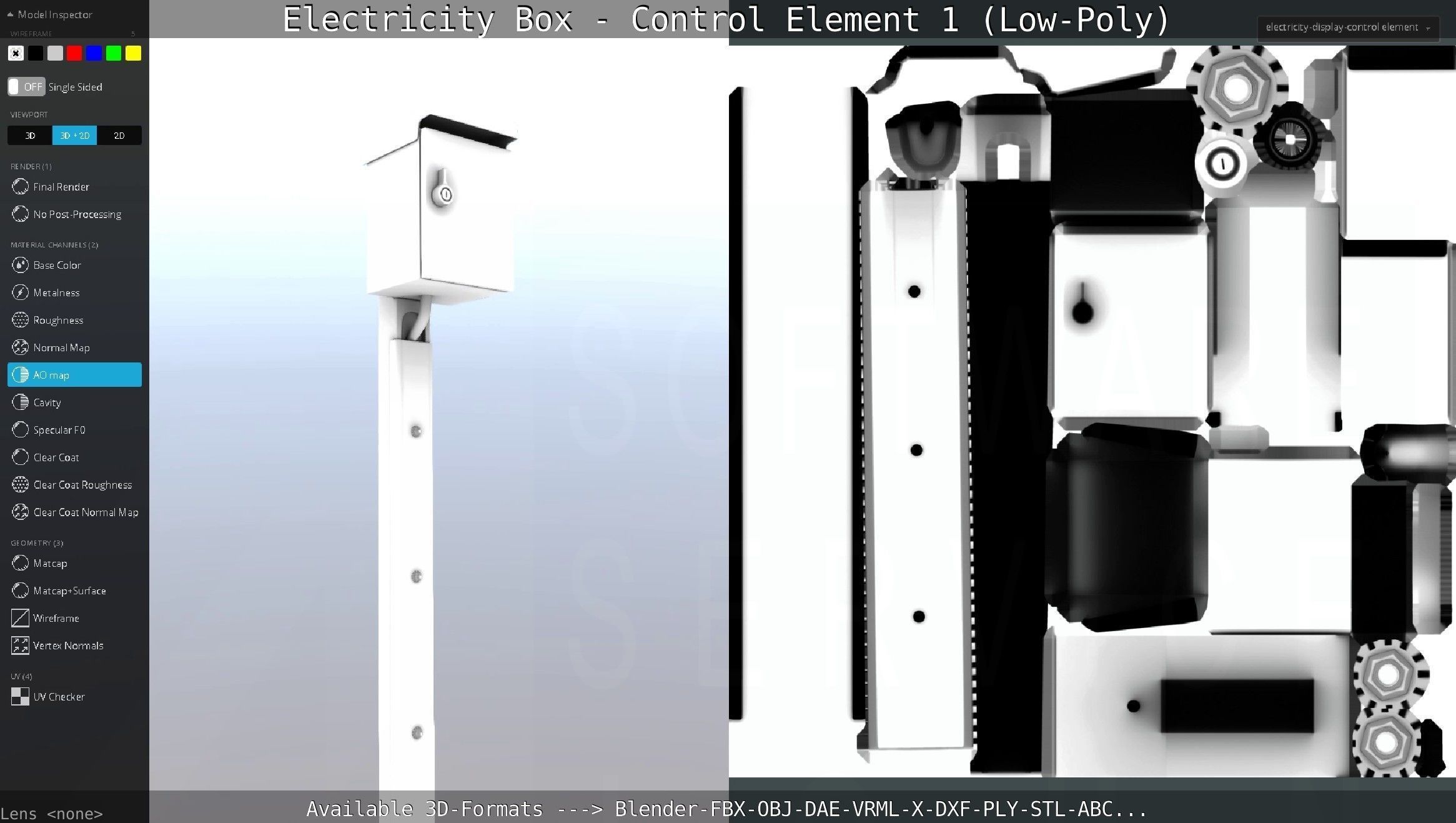 Electricity Box - Control Element 1 Low-Poly Version Low-poly 3D model_72