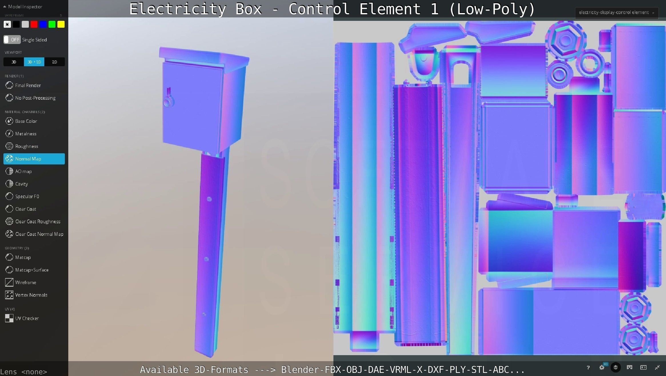 Electricity Box - Control Element 1 Low-Poly Version Low-poly 3D model_12