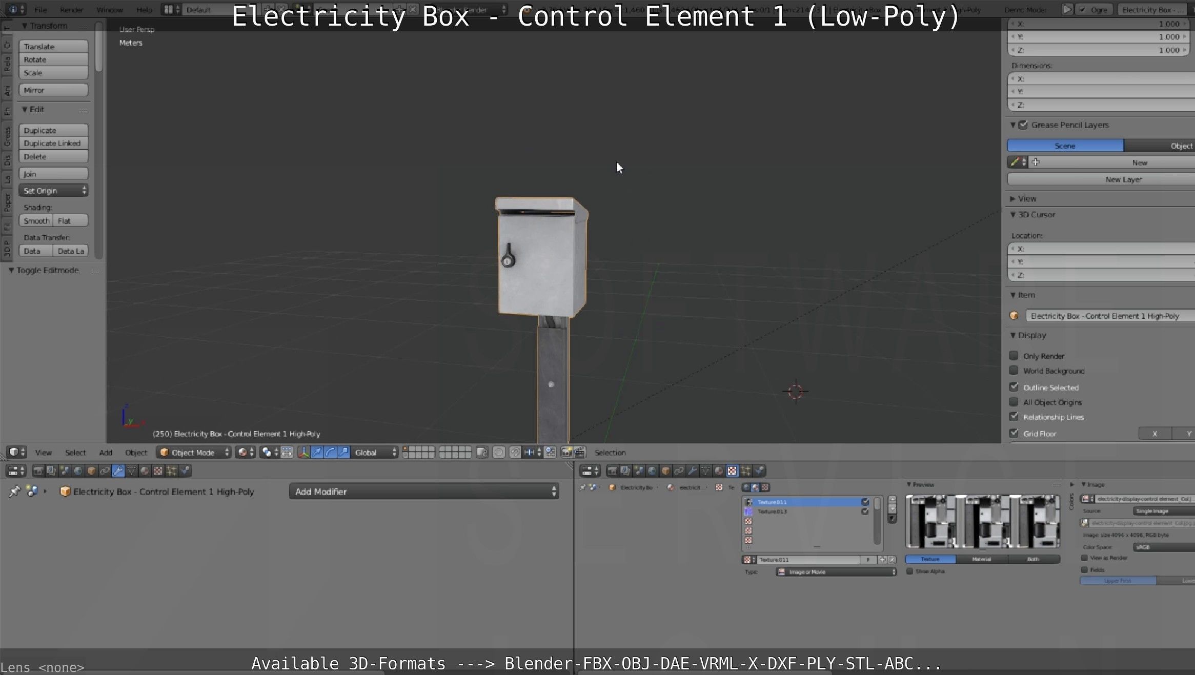 Electricity Box - Control Element 1 Low-Poly Version Low-poly 3D model_137