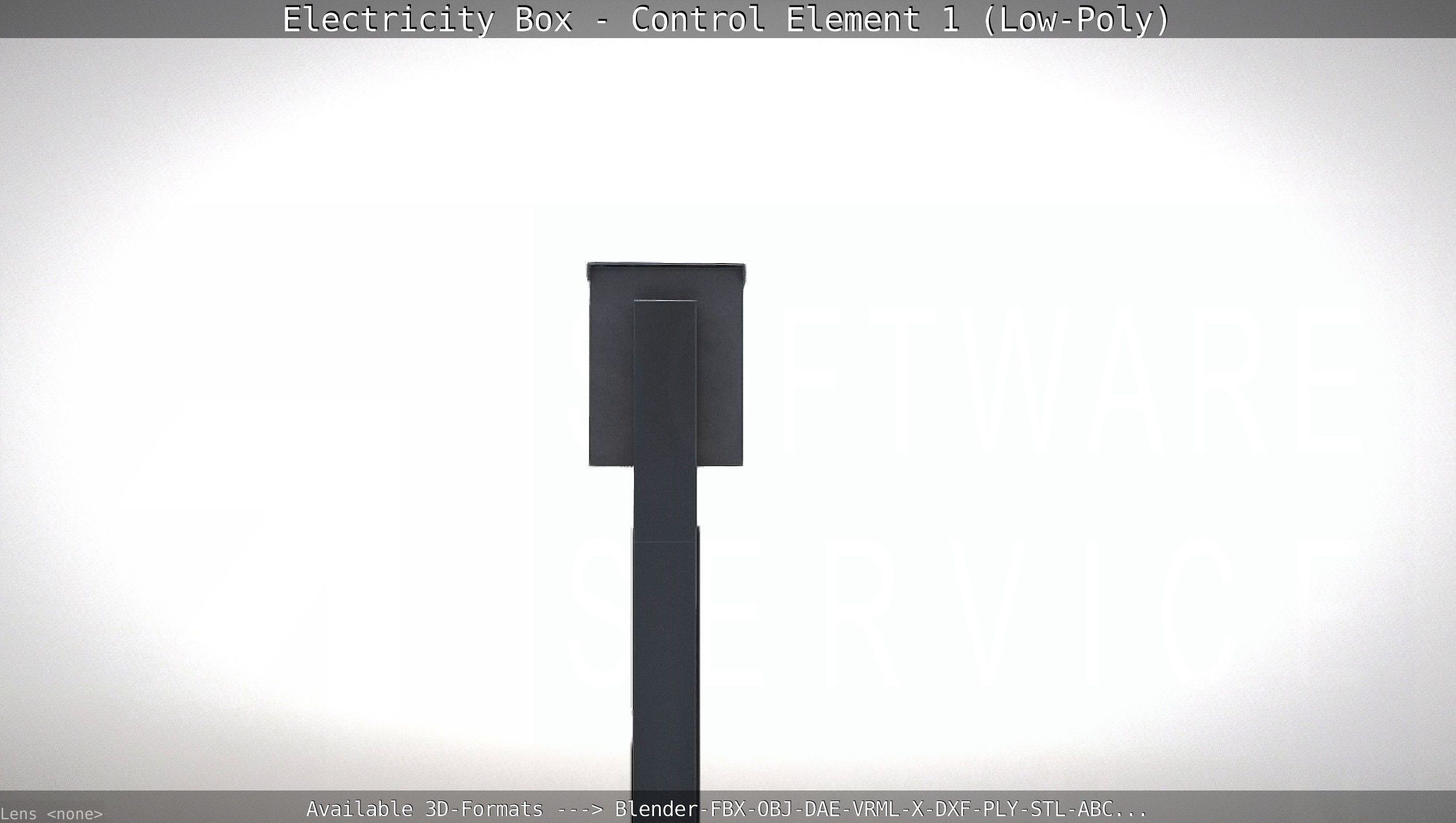 Electricity Box - Control Element 1 Low-Poly Version Low-poly 3D model_4