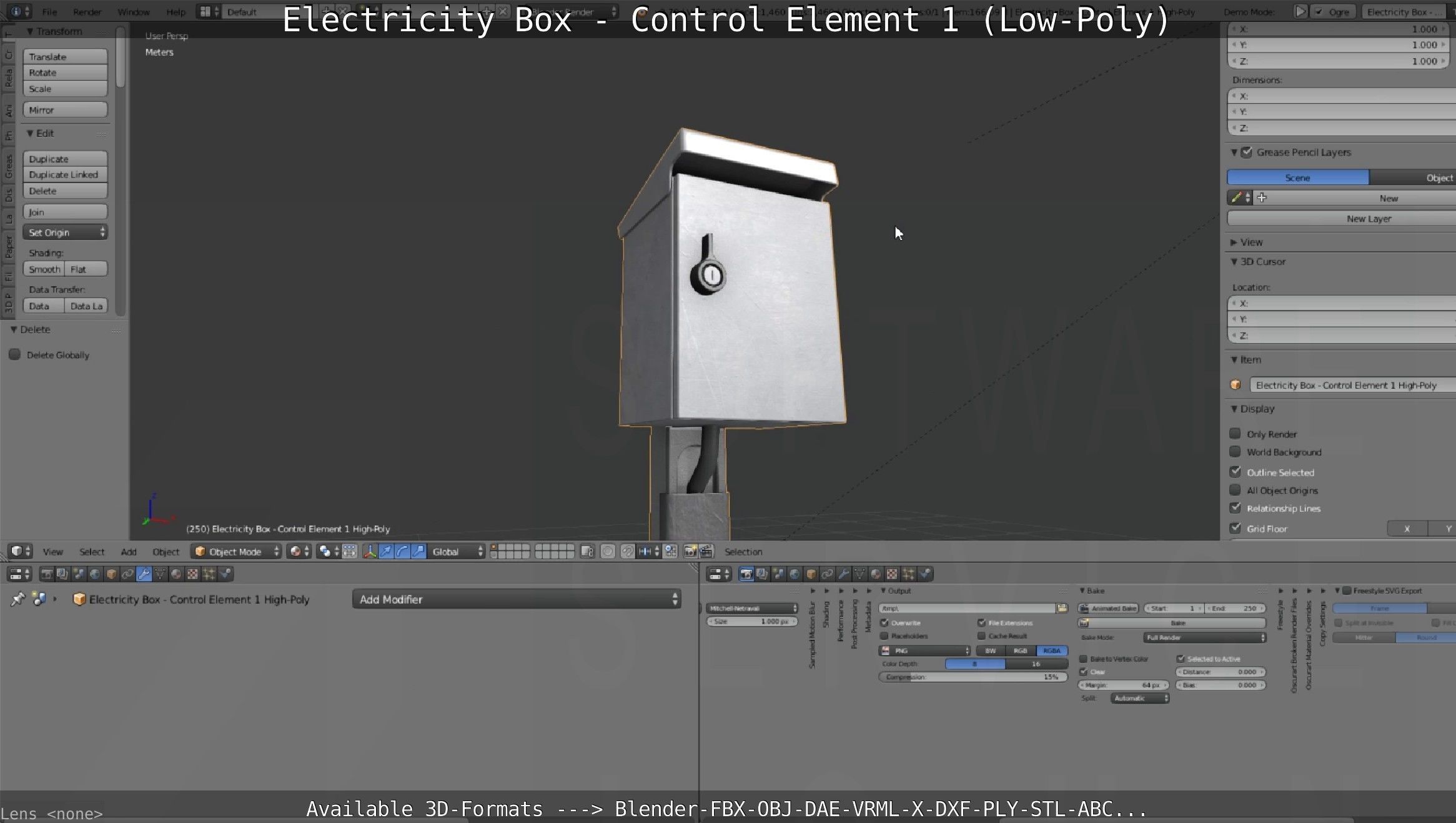 Electricity Box - Control Element 1 Low-Poly Version Low-poly 3D model_125