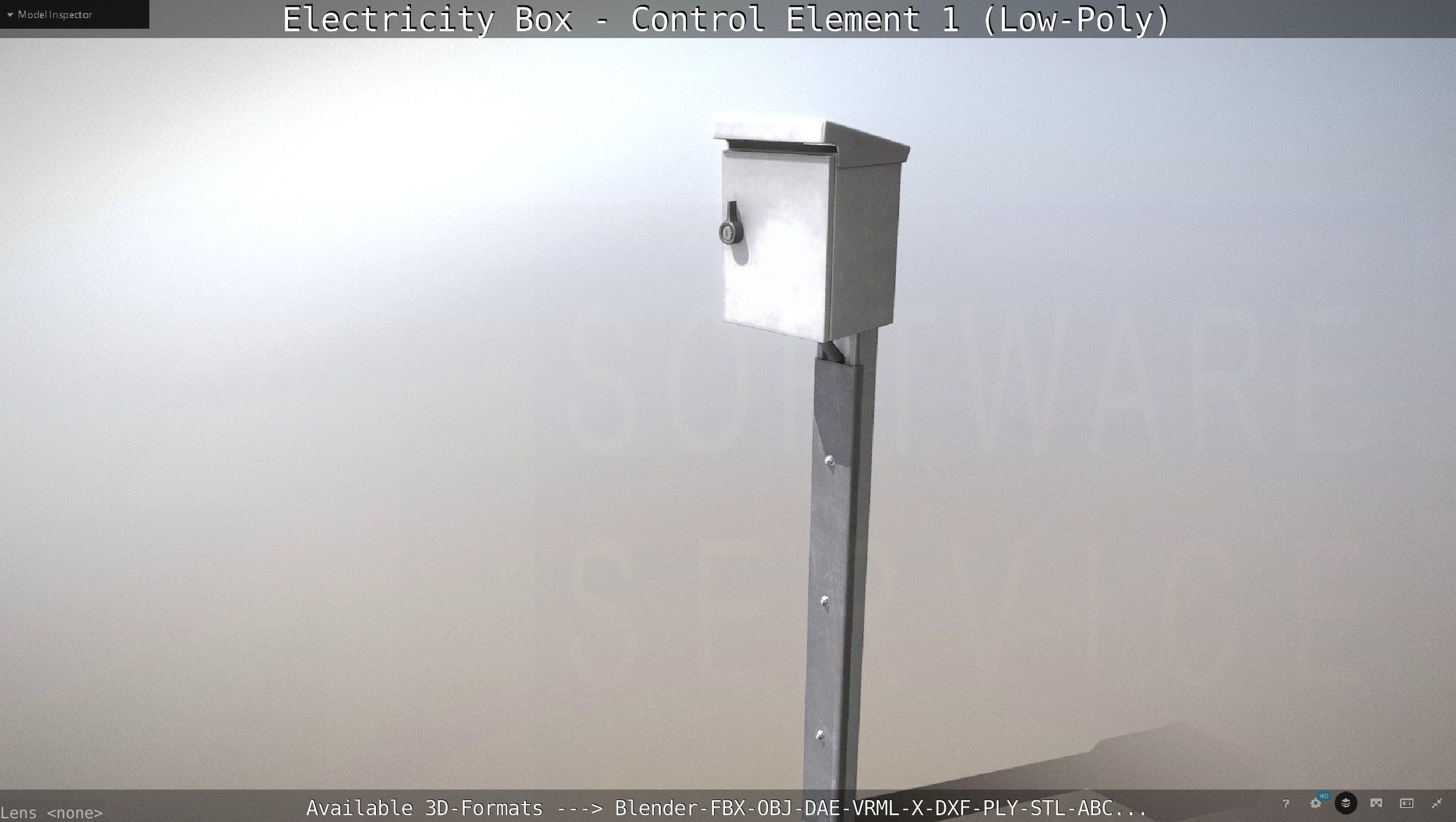 Electricity Box - Control Element 1 Low-Poly Version Low-poly 3D model_99