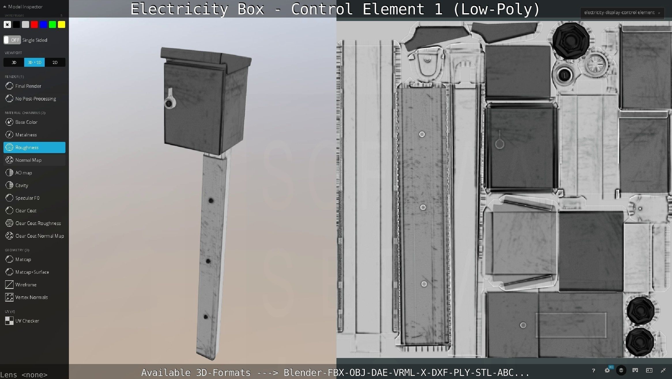 Electricity Box - Control Element 1 Low-Poly Version Low-poly 3D model_69