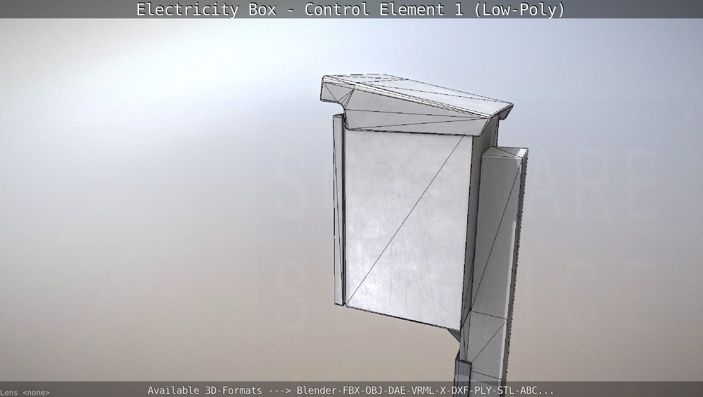 Electricity Box - Control Element 1 Low-Poly Version Low-poly 3D model_24