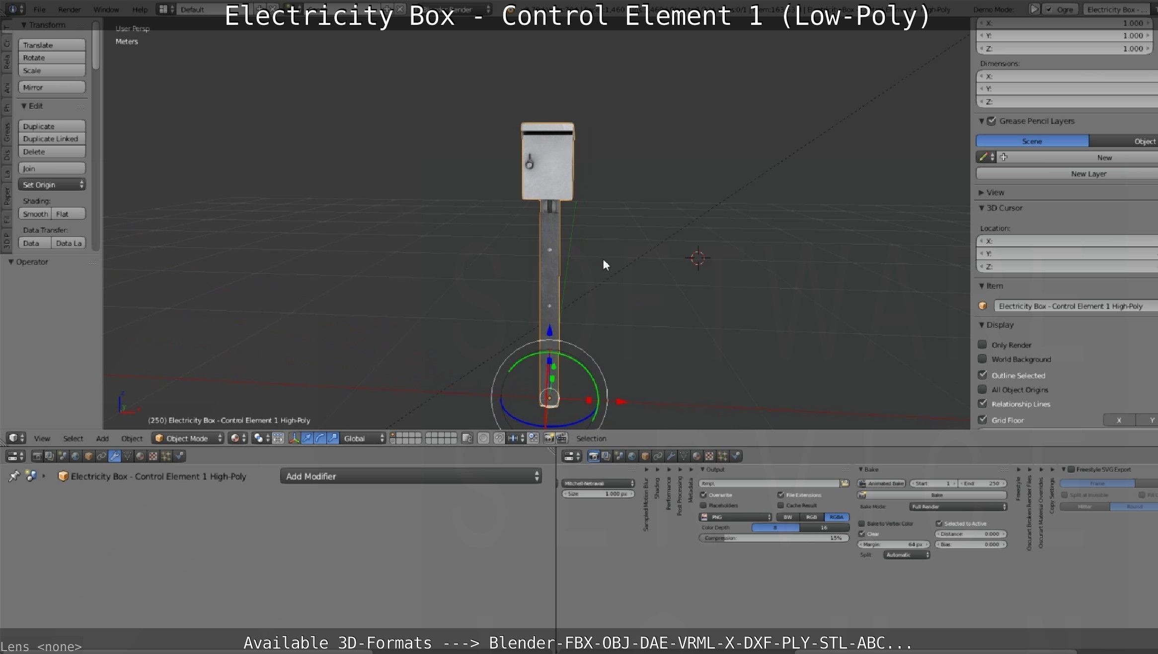 Electricity Box - Control Element 1 Low-Poly Version Low-poly 3D model_107