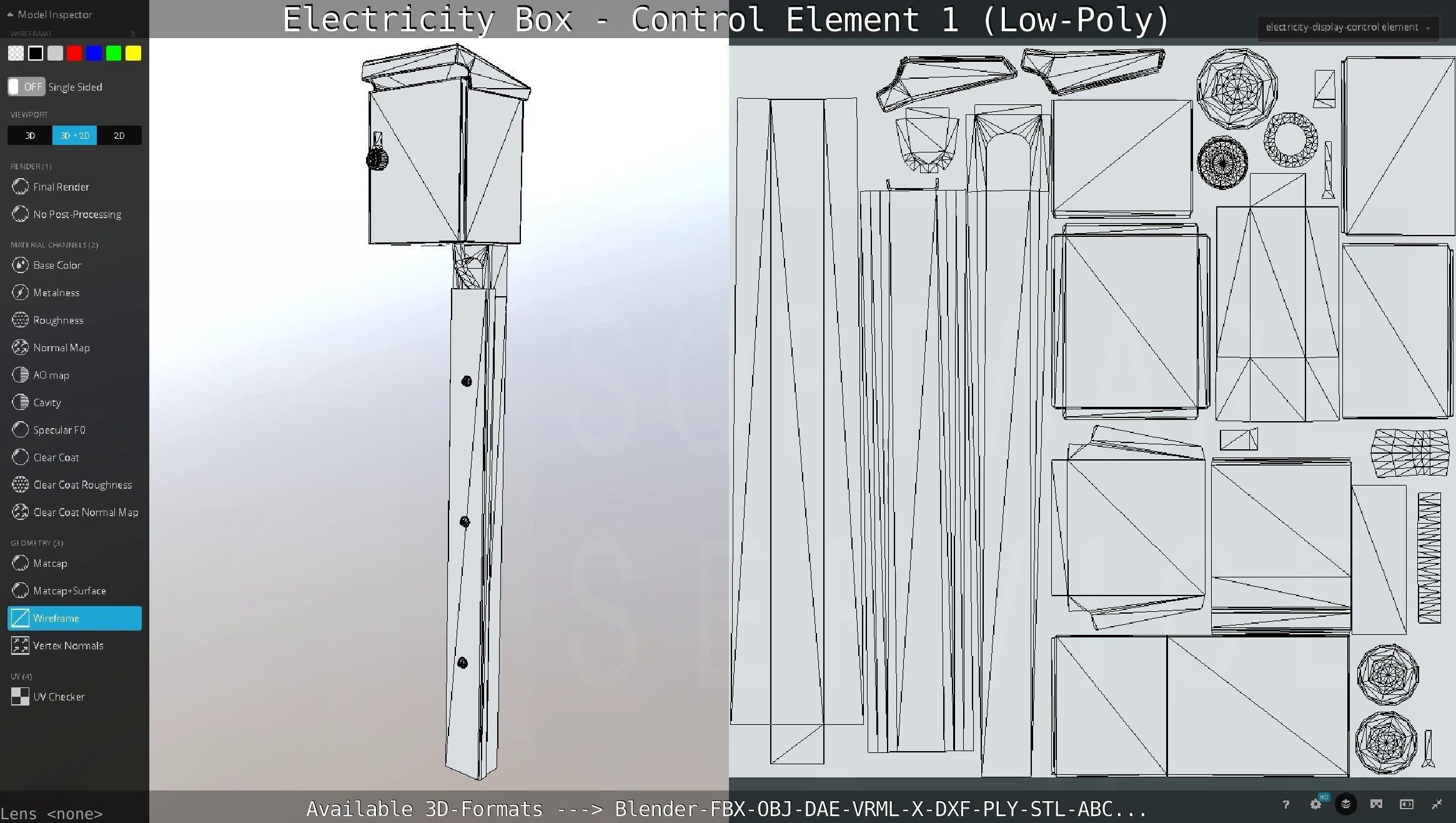 Electricity Box - Control Element 1 Low-Poly Version Low-poly 3D model_86