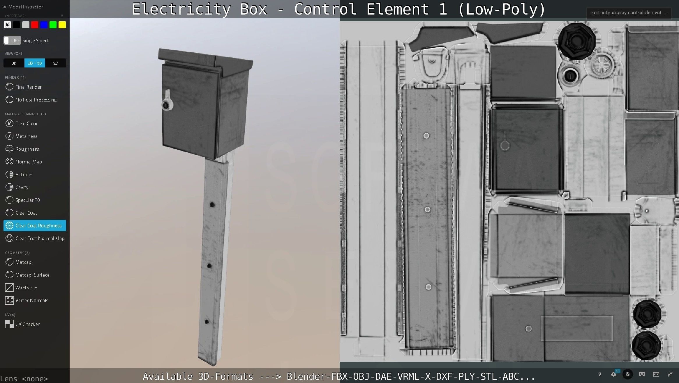 Electricity Box - Control Element 1 Low-Poly Version Low-poly 3D model_79