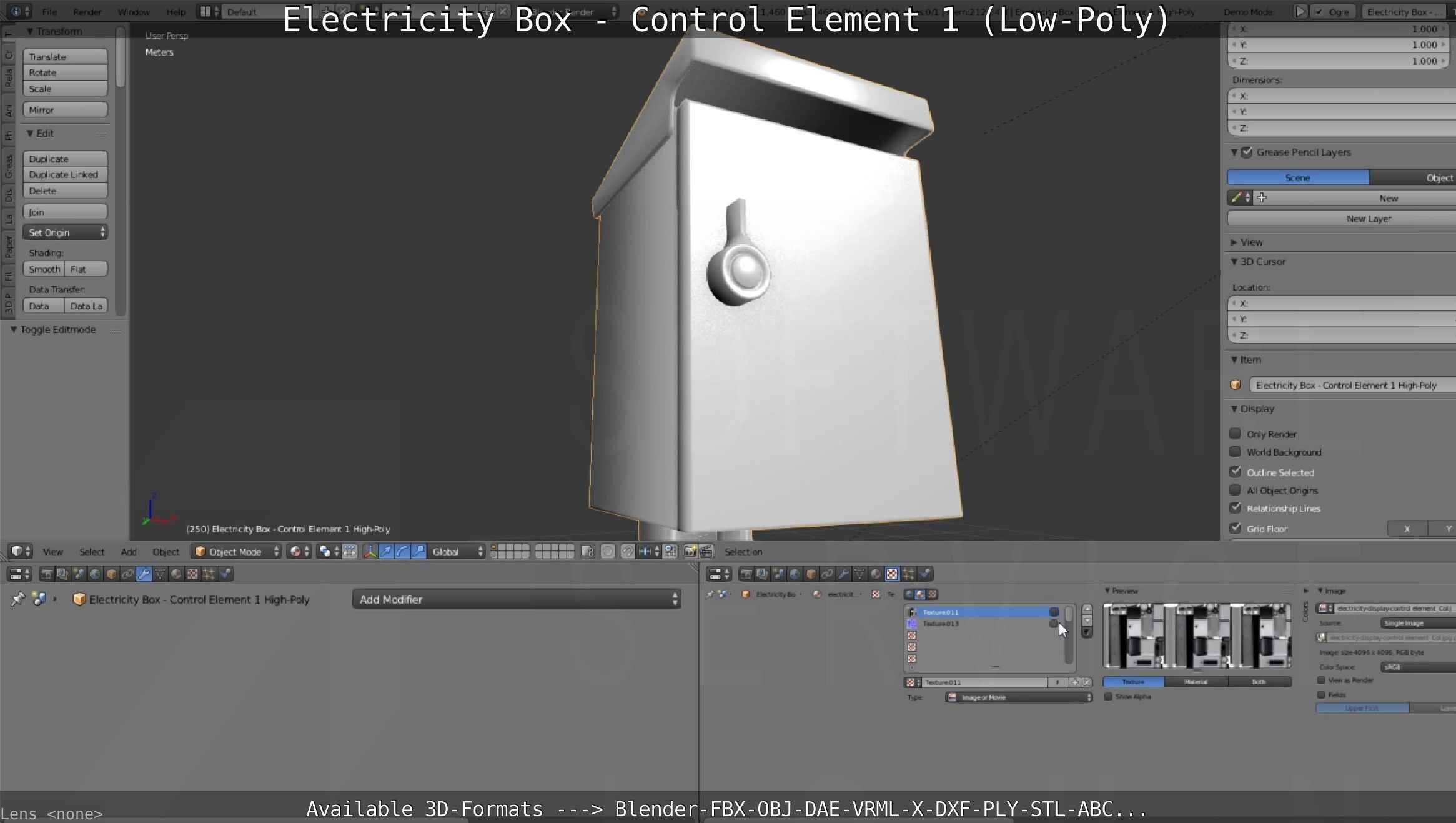 Electricity Box - Control Element 1 Low-Poly Version Low-poly 3D model_134