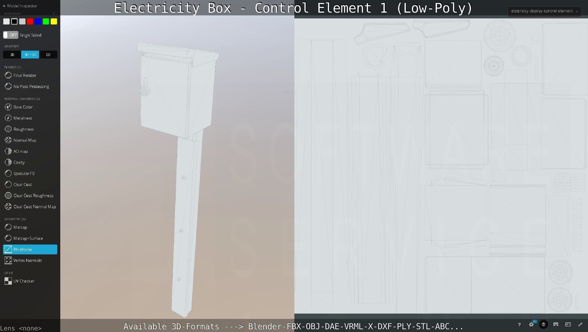 Electricity Box - Control Element 1 Low-Poly Version Low-poly 3D model_84