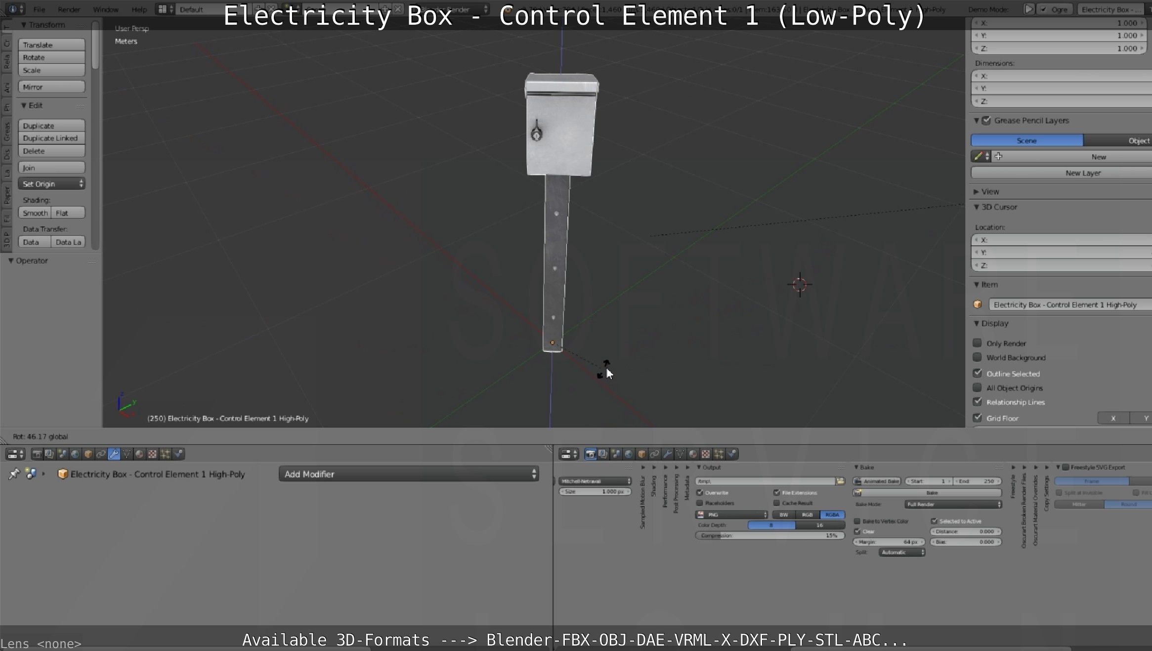 Electricity Box - Control Element 1 Low-Poly Version Low-poly 3D model_111