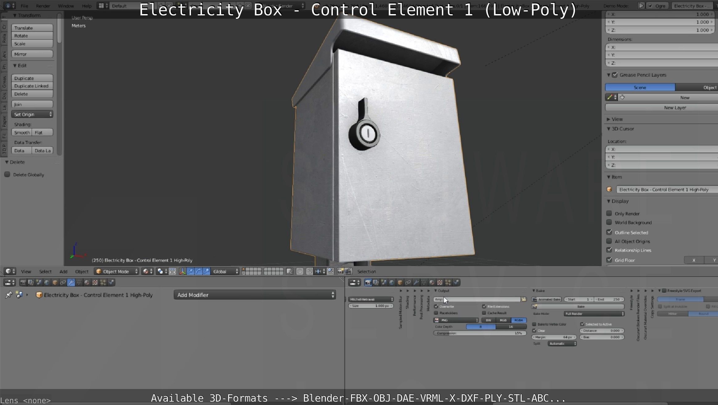 Electricity Box - Control Element 1 Low-Poly Version Low-poly 3D model_126