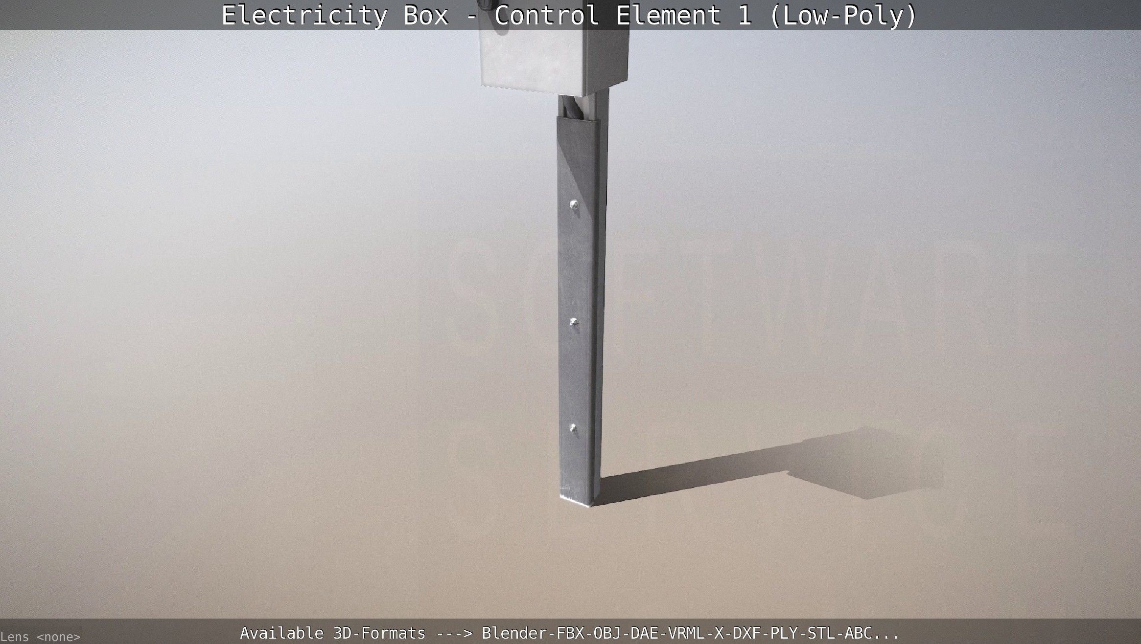 Electricity Box - Control Element 1 Low-Poly Version Low-poly 3D model_40