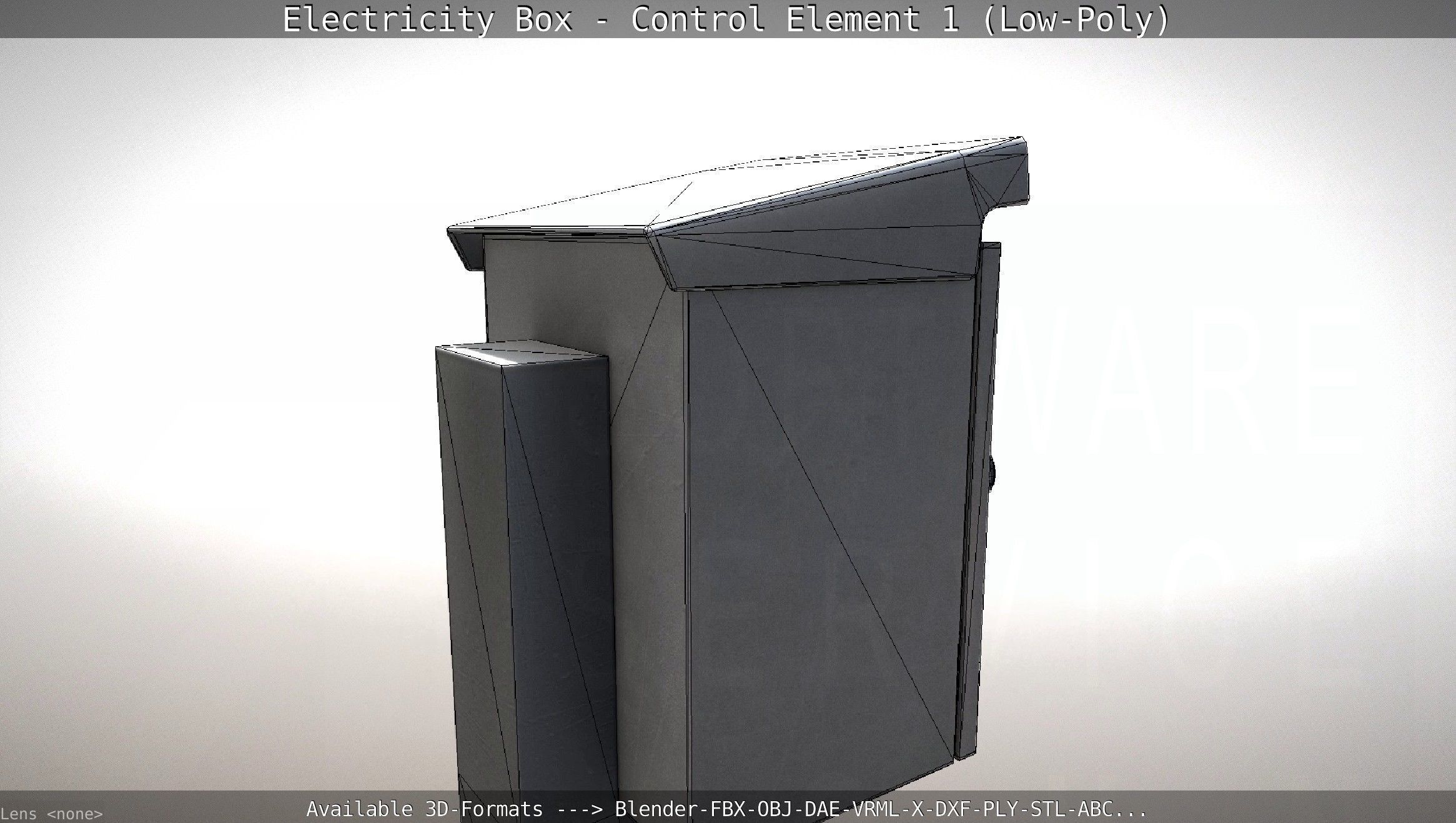 Electricity Box - Control Element 1 Low-Poly Version Low-poly 3D model_25