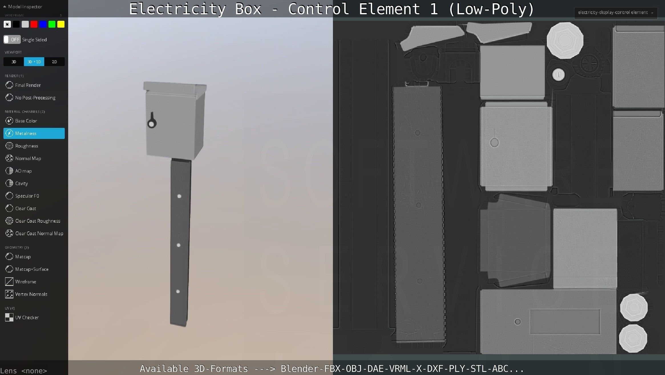 Electricity Box - Control Element 1 Low-Poly Version Low-poly 3D model_66