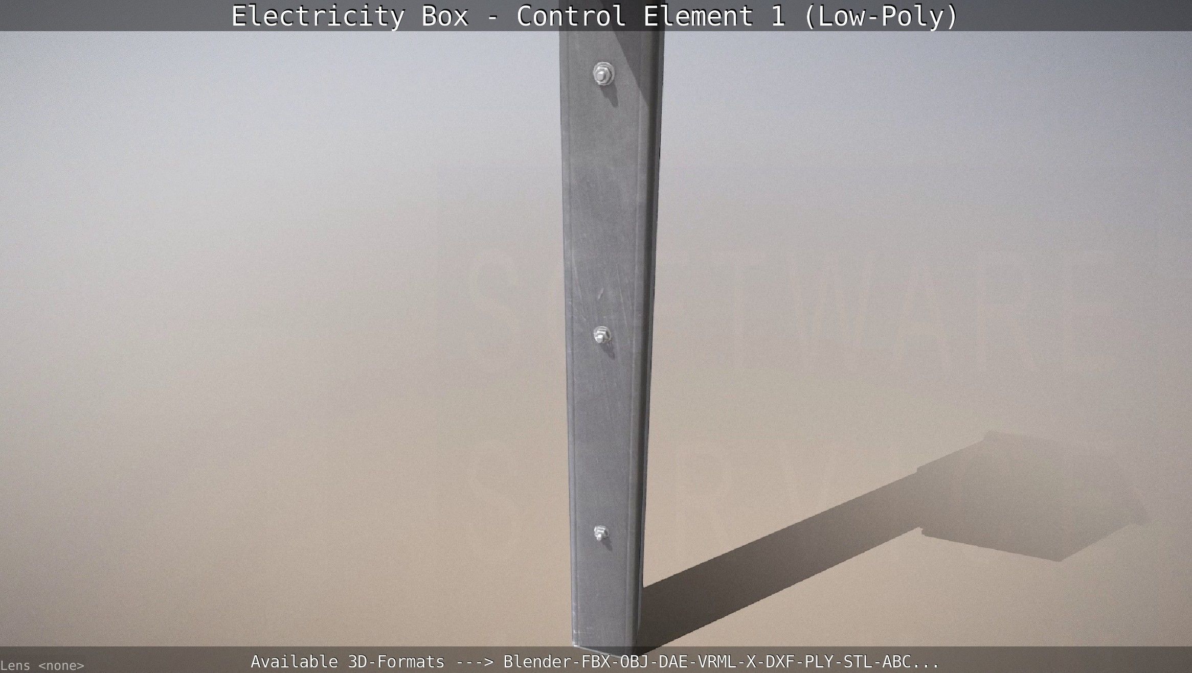 Electricity Box - Control Element 1 Low-Poly Version Low-poly 3D model_39