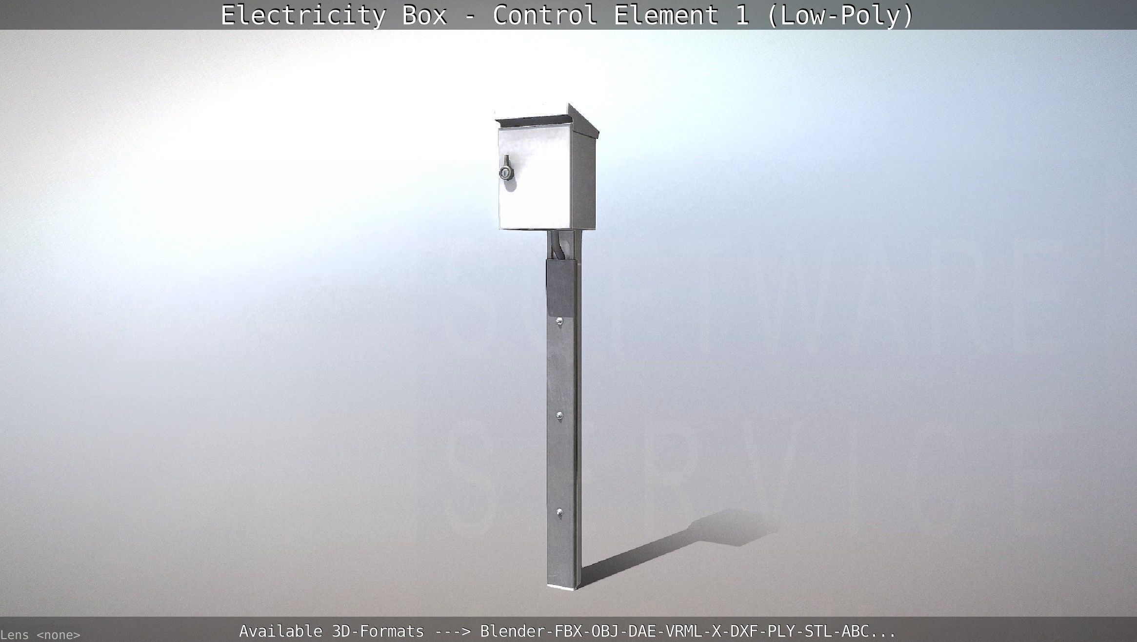 Electricity Box - Control Element 1 Low-Poly Version Low-poly 3D model_45