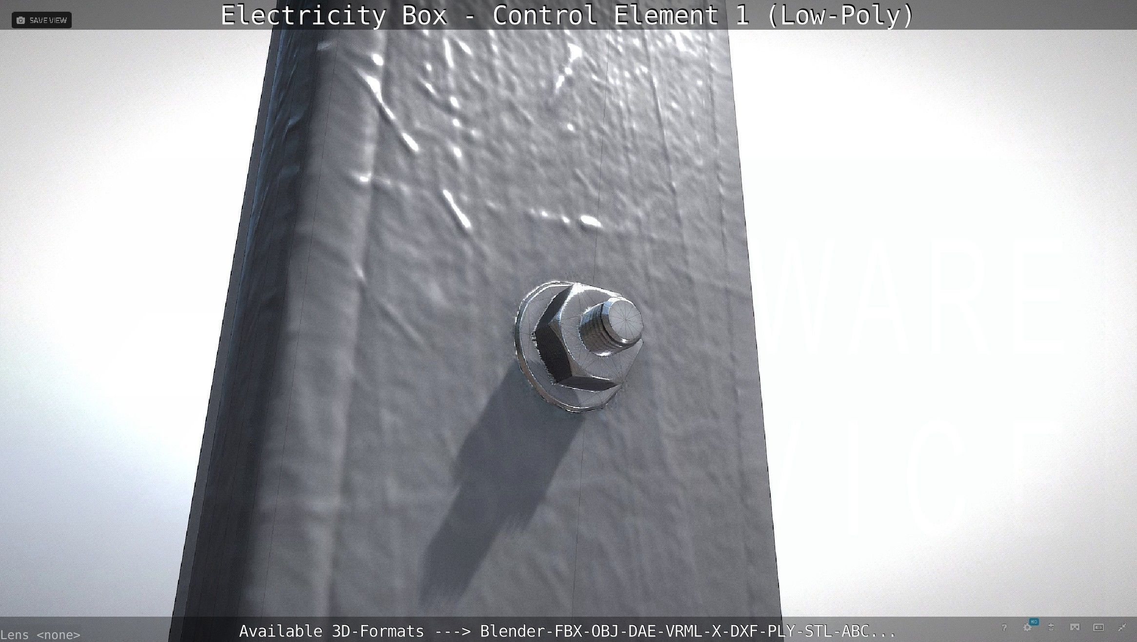 Electricity Box - Control Element 1 Low-Poly Version Low-poly 3D model_32