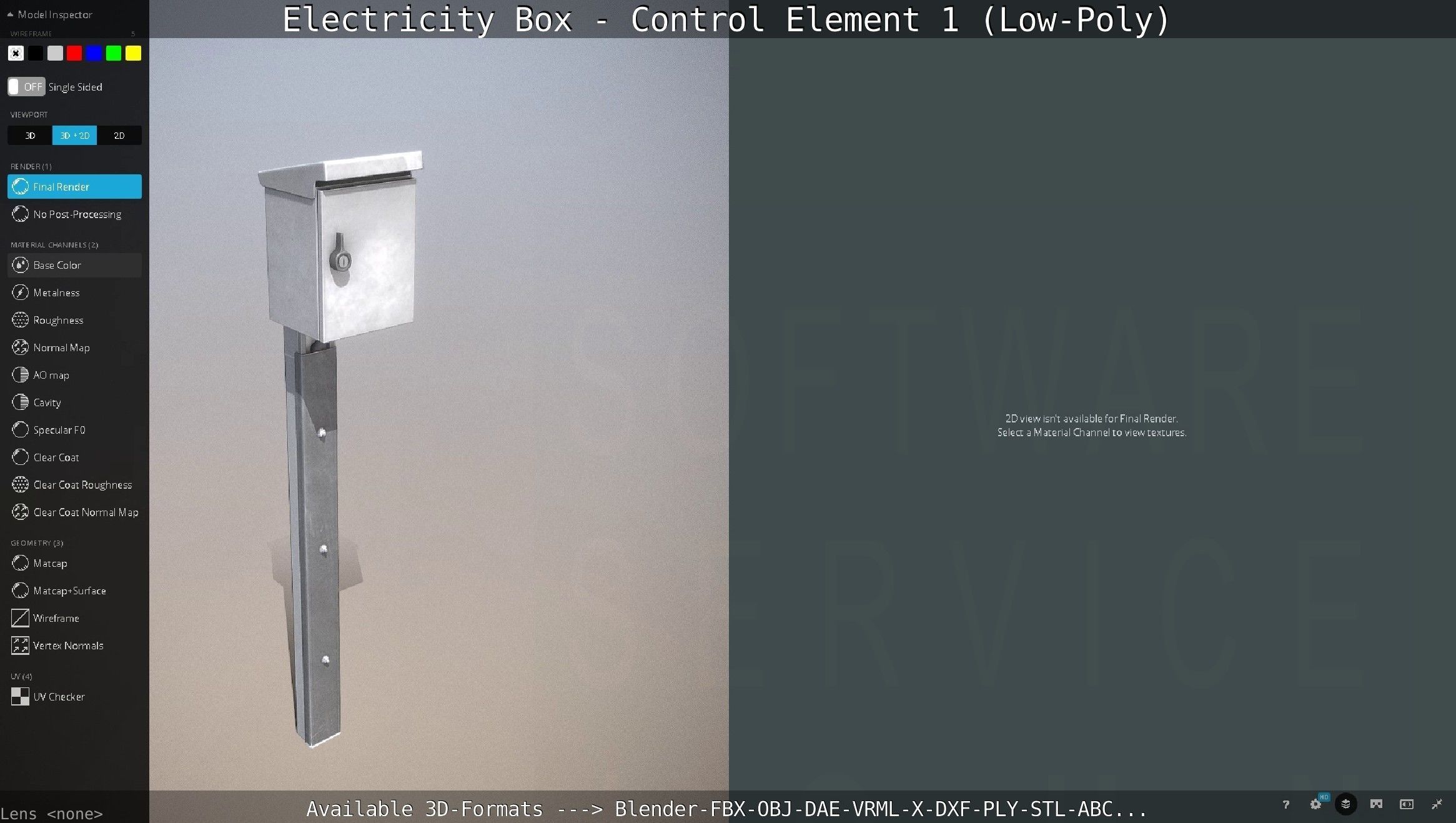 Electricity Box - Control Element 1 Low-Poly Version Low-poly 3D model_53