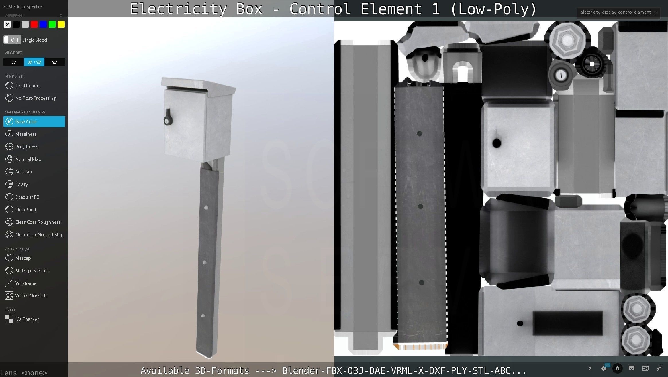 Electricity Box - Control Element 1 Low-Poly Version Low-poly 3D model_94