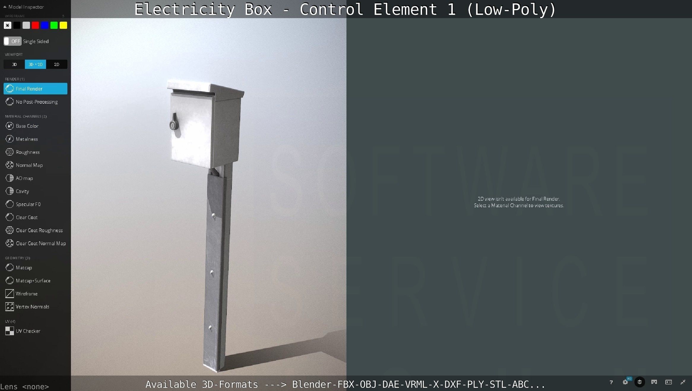 Electricity Box - Control Element 1 Low-Poly Version Low-poly 3D model_95