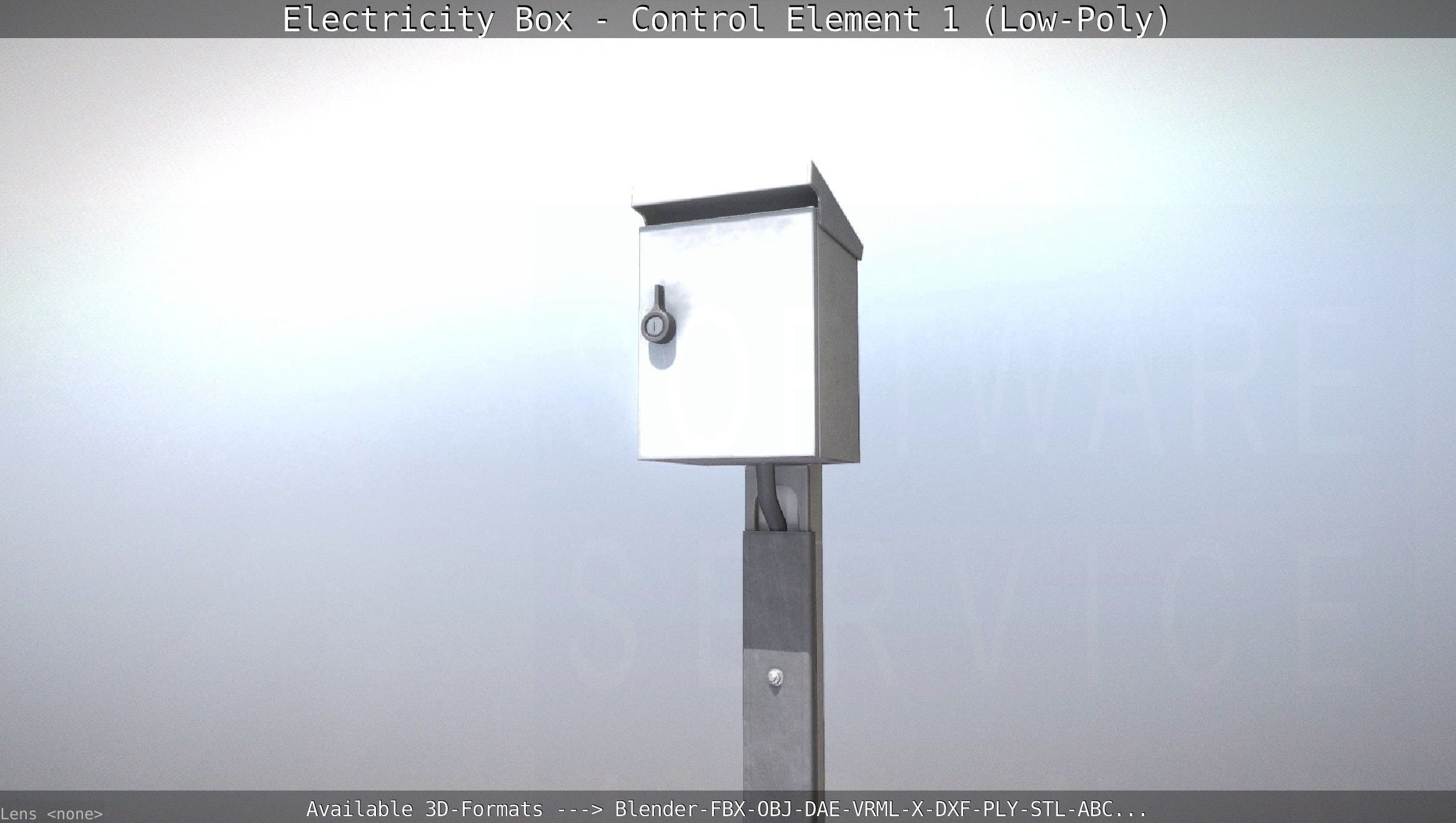 Electricity Box - Control Element 1 Low-Poly Version Low-poly 3D model_5