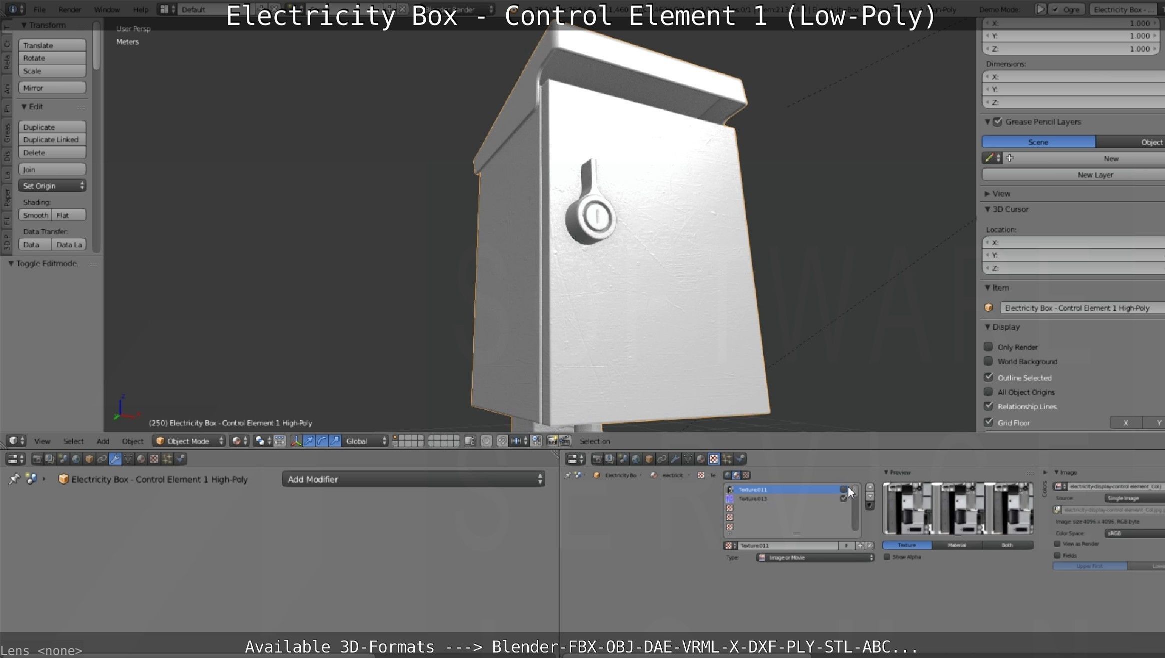 Electricity Box - Control Element 1 Low-Poly Version Low-poly 3D model_135