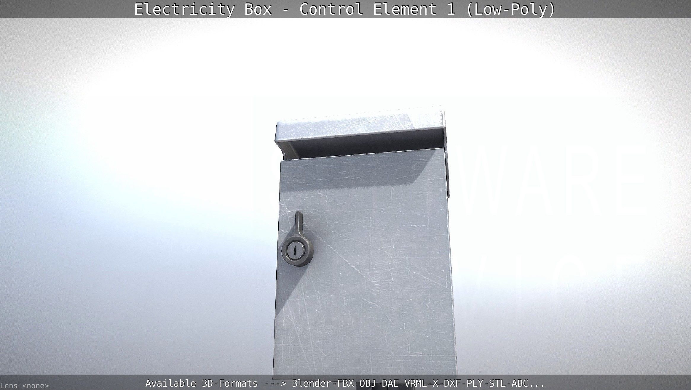 Electricity Box - Control Element 1 Low-Poly Version Low-poly 3D model_7