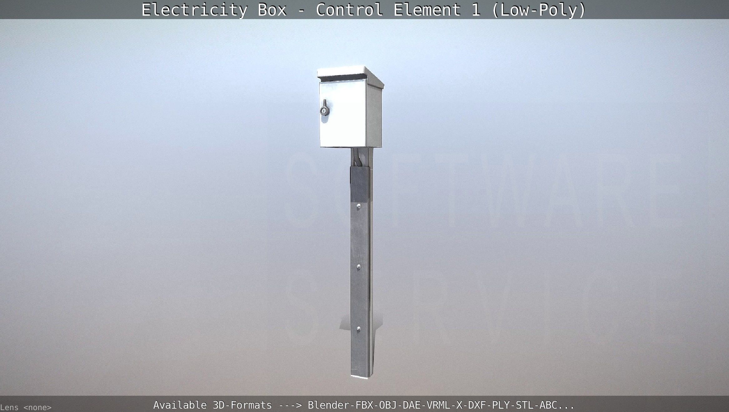 Electricity Box - Control Element 1 Low-Poly Version Low-poly 3D model_44