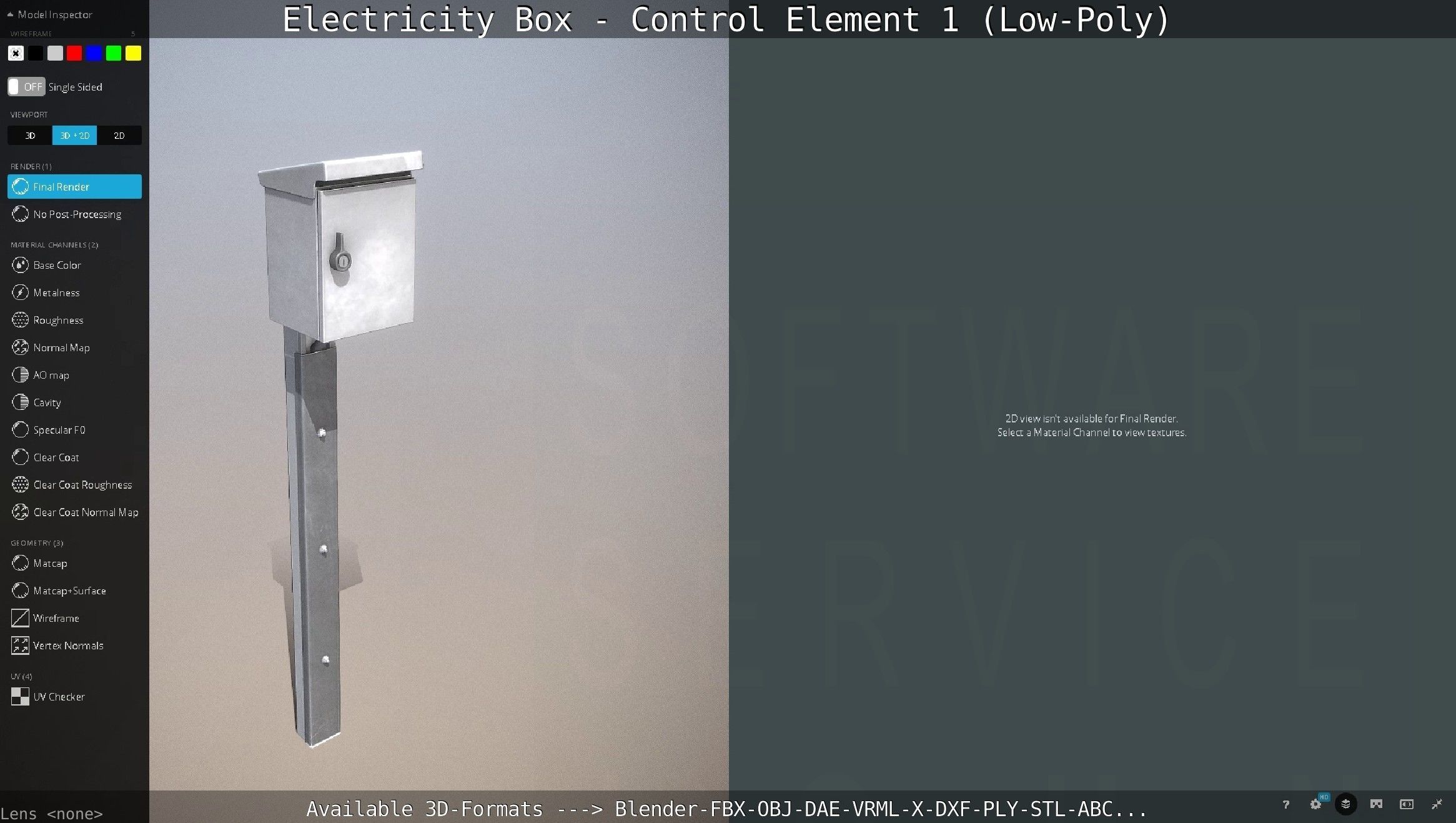 Electricity Box - Control Element 1 Low-Poly Version Low-poly 3D model_52
