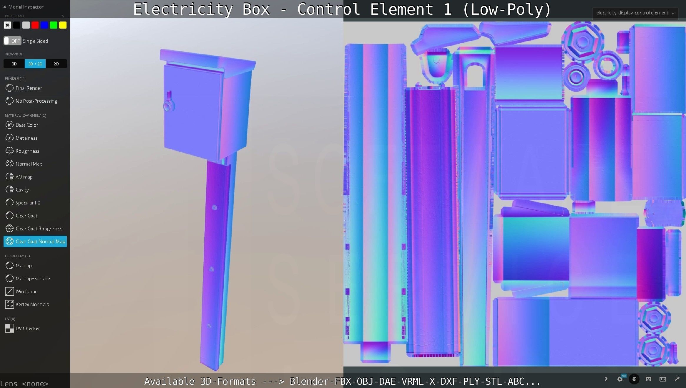 Electricity Box - Control Element 1 Low-Poly Version Low-poly 3D model_81