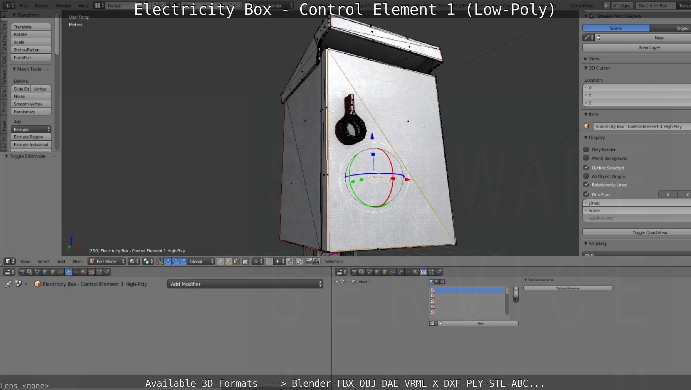Electricity Box - Control Element 1 Low-Poly Version Low-poly 3D model_130