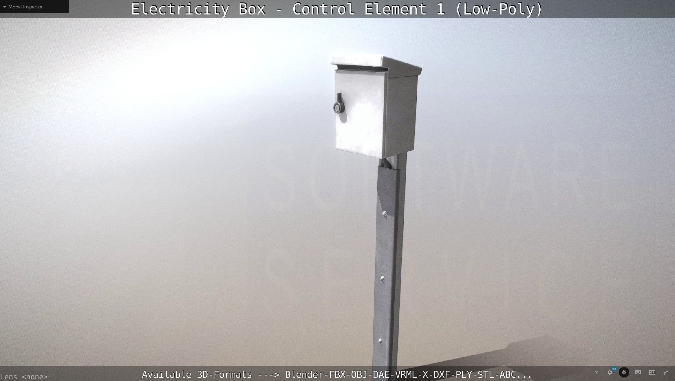 Electricity Box - Control Element 1 Low-Poly Version Low-poly 3D model_98