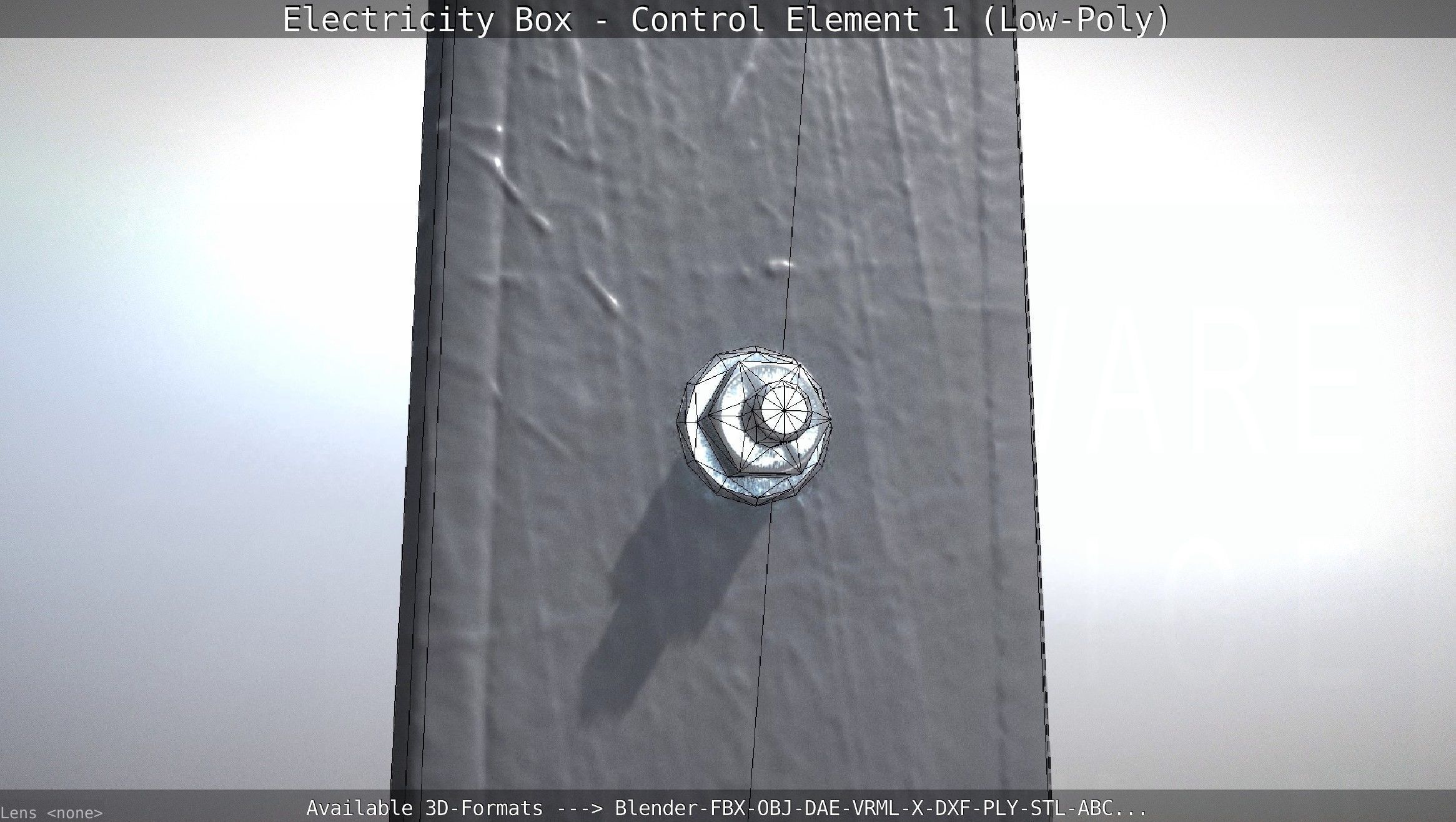 Electricity Box - Control Element 1 Low-Poly Version Low-poly 3D model_30