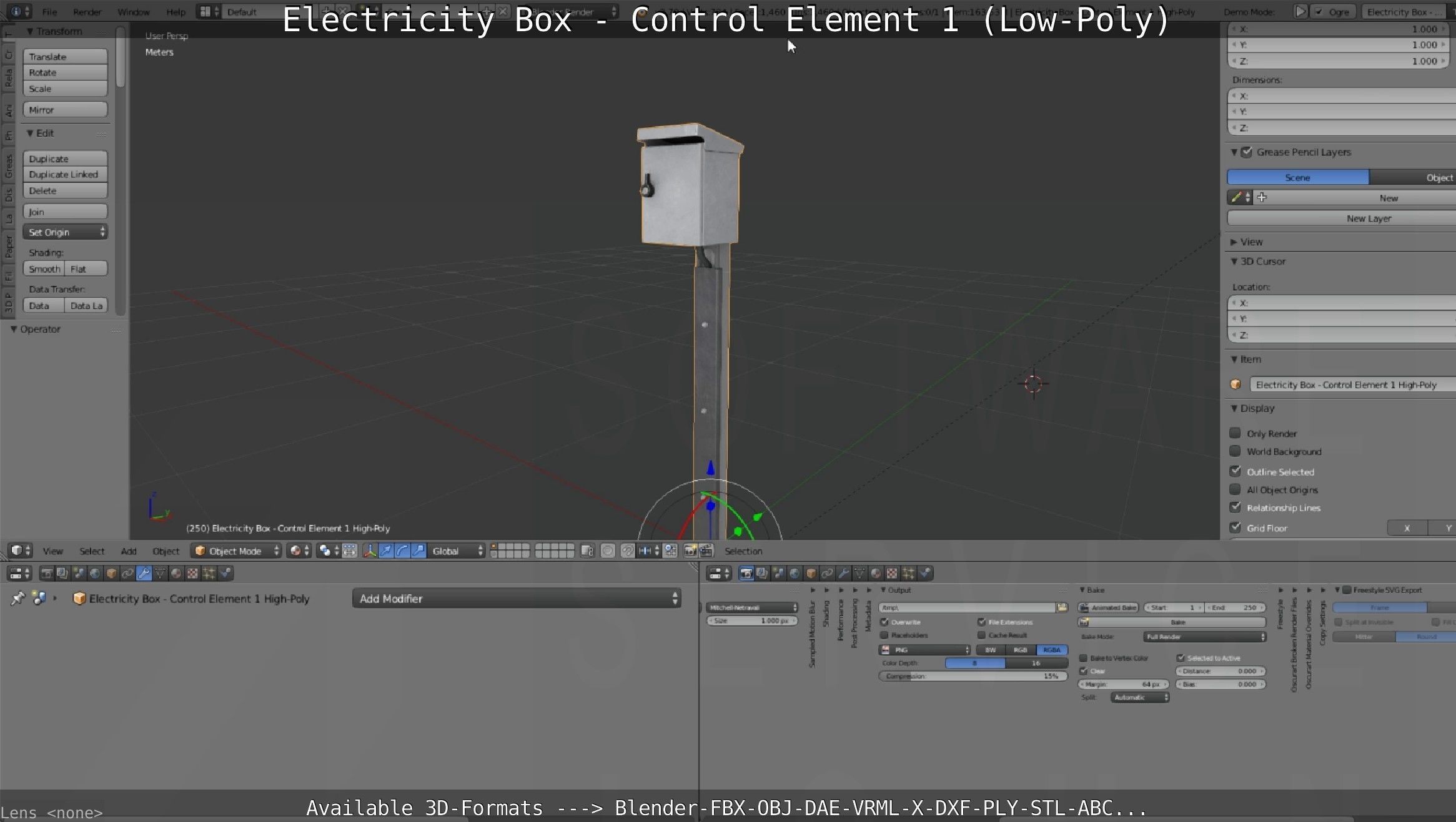 Electricity Box - Control Element 1 Low-Poly Version Low-poly 3D model_105