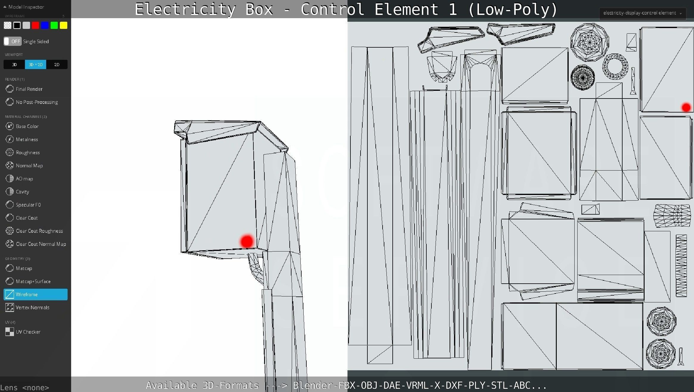 Electricity Box - Control Element 1 Low-Poly Version Low-poly 3D model_88