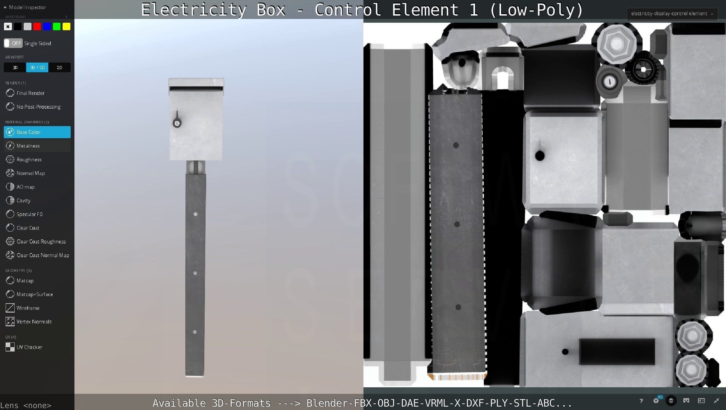 Electricity Box - Control Element 1 Low-Poly Version Low-poly 3D model_65